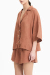 Lounge Linen Shirt- Terracotta