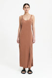 Harlow Cupro Slip Dress- Terracotta