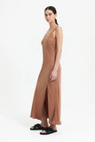 Harlow Cupro Slip Dress- Terracotta