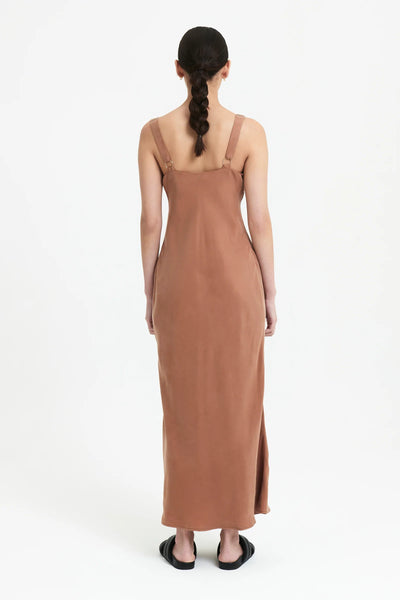 Harlow Cupro Slip Dress- Terracotta