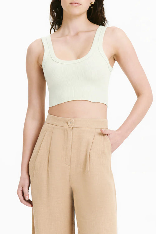 Hayes Waffle Tank- Eucalyptus