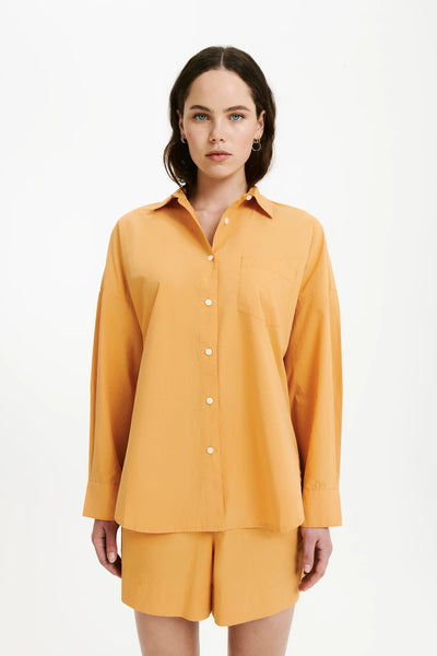 Cruz Poplin Shirt- Mandarin
