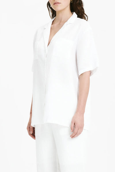 Rynn Linen Resort Shirt- White