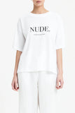 Nude. Washed Tee- White