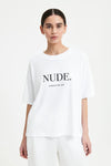 Nude. Washed Tee- White