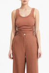Mika Drawstring Tank- Terracotta