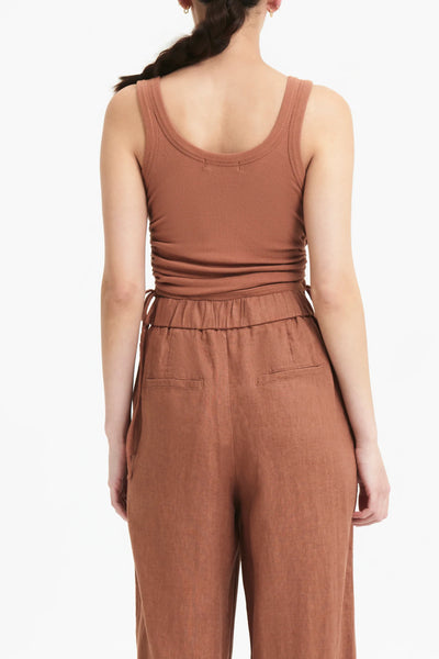 Mika Drawstring Tank- Terracotta
