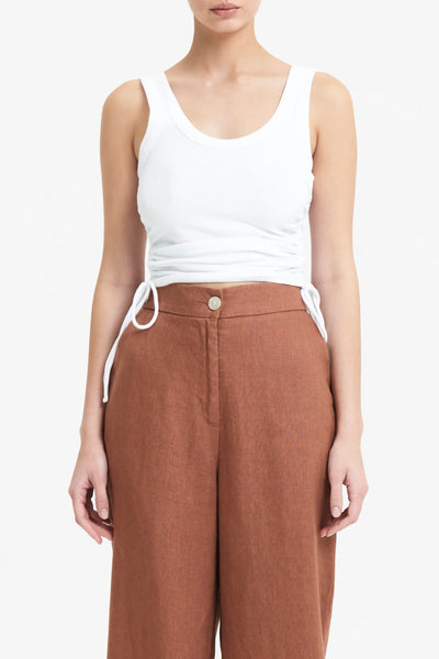 Mika Drawstring Tank- White