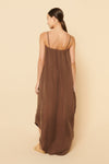 Tia Cupro Maxi Dress- Chocolate