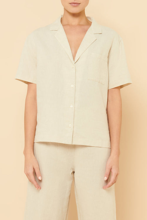 Ezra Linen Shirt- Oat