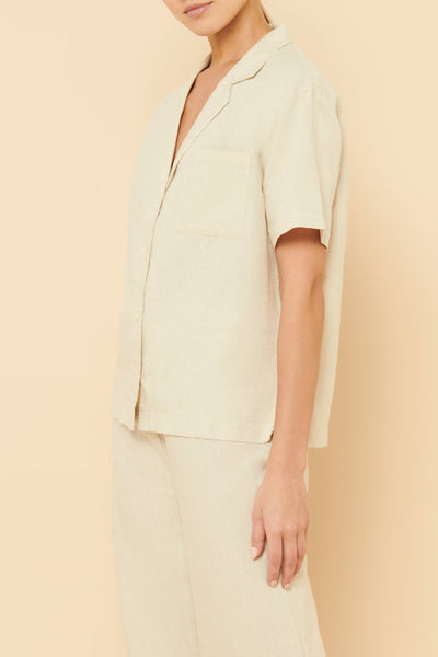 Ezra Linen Shirt- Oat