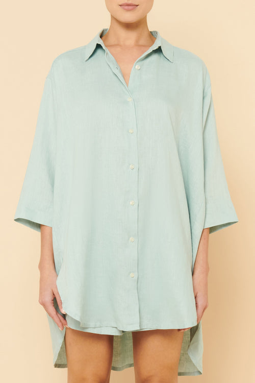 Lounge Longline Shirt- Lagoon
