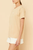 Nude. Organic Heritage Tee- Latte