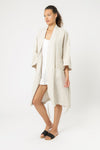 Nude Linen Lounge Robe- Natural