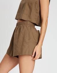 Darcy Linen Short- Chocolate