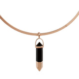 Tipped Collar- Black Onyx/Rose Gold