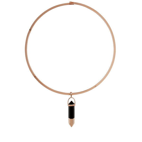 Tipped Collar- Black Onyx/Rose Gold