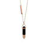 Tipped Mineral- Black Onyx/Rose Gold