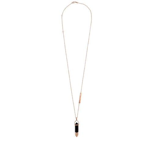 Tipped Mineral- Black Onyx/Rose Gold