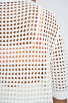 Picot Knit Shirt- Ivory