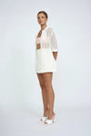 Picot Knit Shirt- Ivory