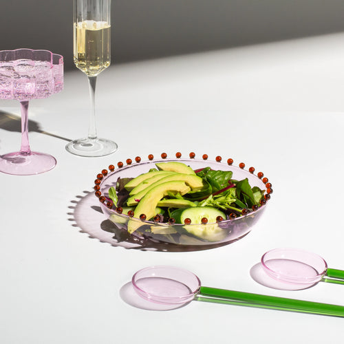 SALAD SERVERS - PINK + GREEN