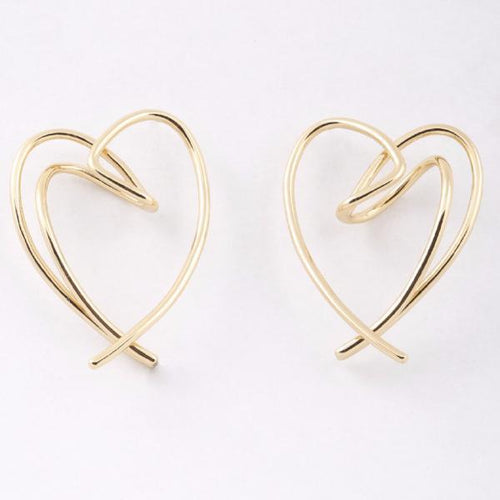 Fatiha Heart Earrings- Gold