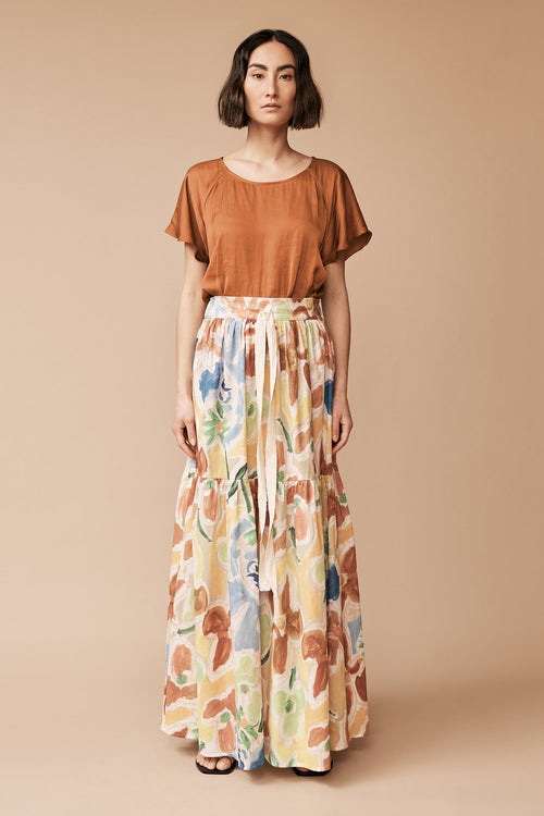 Printed Bar Skirt - Cotton Sola Print