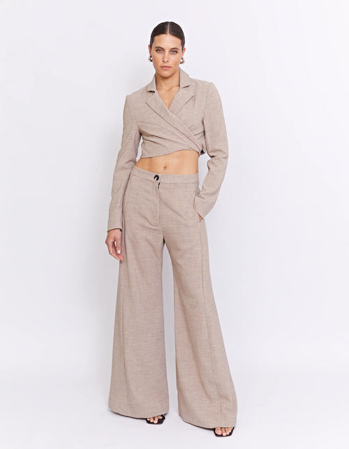 THE BAXTER CROPPED BLAZER | BISCUIT