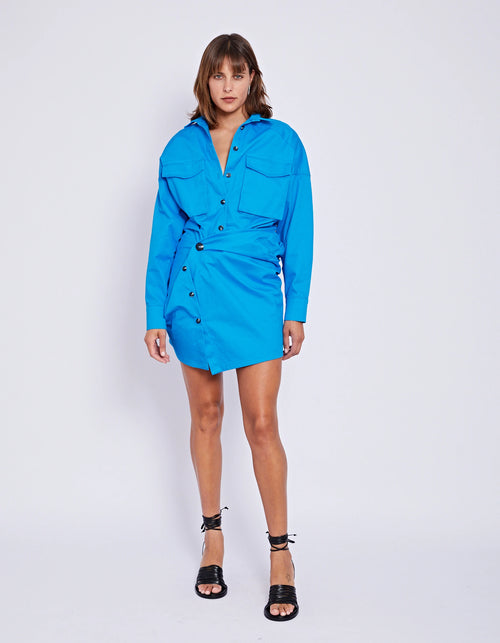 Forbes Mini Dress- Pool Blue