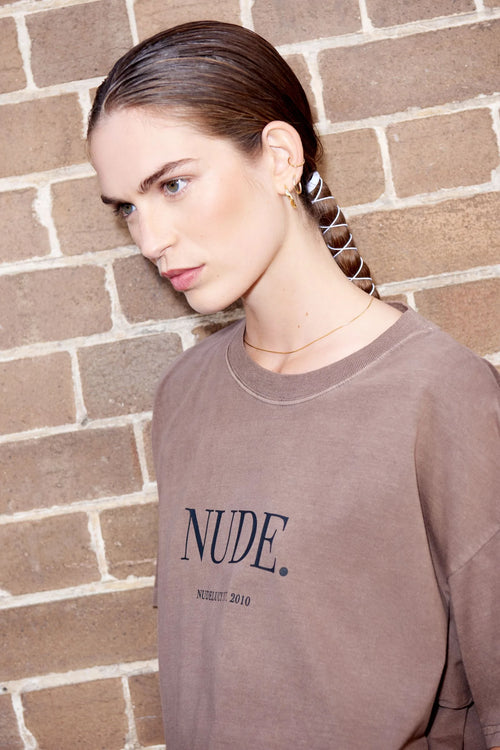 Nude. Washed Tee- Cola