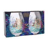 Stemless Cocktail Glasses- Electric Bloom