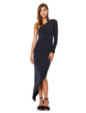 Normandie Asymmetrical Dress- Black