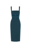 Tasha Cut Out Midi Dress- Emerald