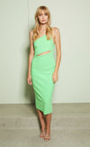 Missy Asym Midi Dress- Neon Green