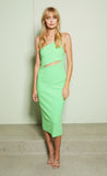 Missy Asym Midi Dress- Neon Green
