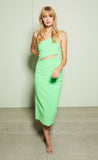 Missy Asym Midi Dress- Neon Green