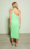 Missy Asym Midi Dress- Neon Green