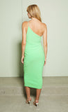 Missy Asym Midi Dress- Neon Green