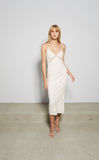 Ulla Cut Out Midi Dress- Ivory