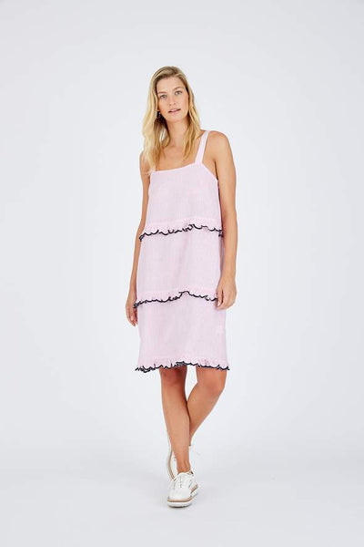 Midi Clementine Dress- Pink Stripe