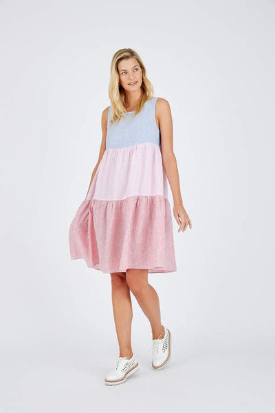 Picnic Splice Dress- Stripe Splice