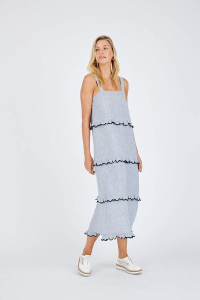 Clementine Maxi Dress- Navy Stripe