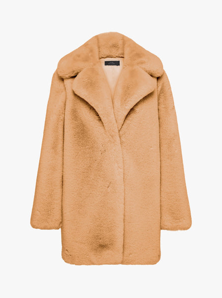 Teddy Luxe Long Jacket- Camel