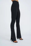 SLICED FLARE KNIT PANT- BLACK