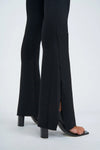 SLICED FLARE KNIT PANT- BLACK