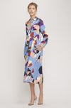 Long Button Front Silk Shirt Dress- Warhol
