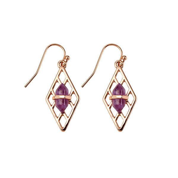 Spanish Moss Drop Earrings- Amethyst