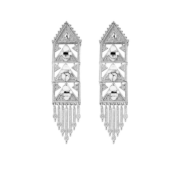 Spanish Moss Grand Earrings- White Howlite