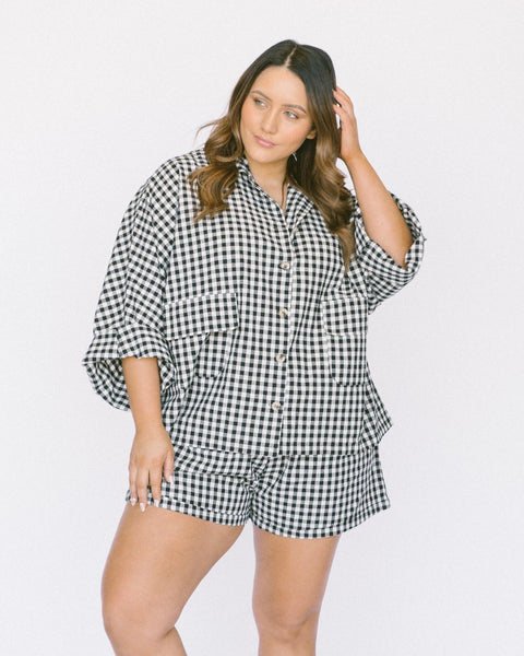 Lounge Set // Black Gingham